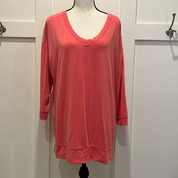 Chico's Tops - Chico's Coral colored LS Tunic Top